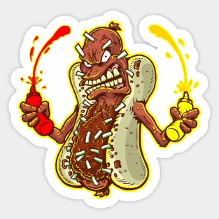 Angry Hot Dog! Sticker